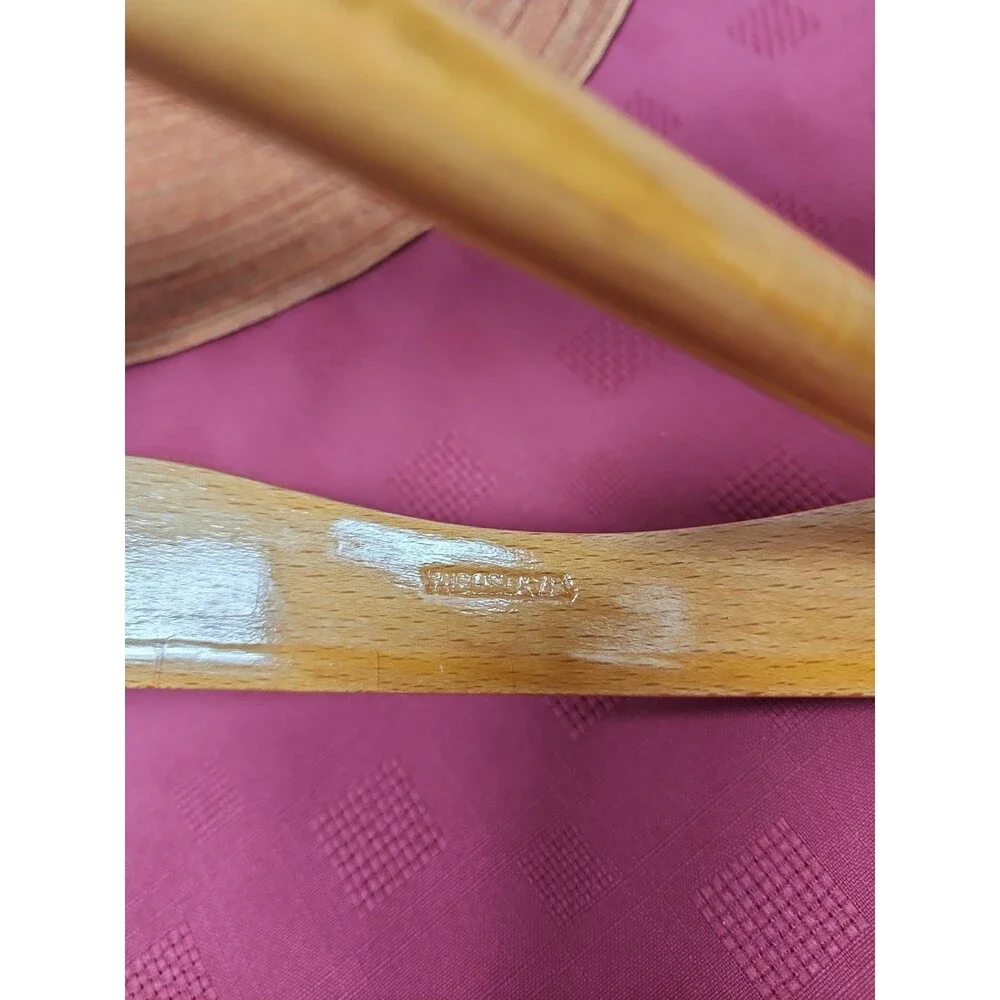 Vintage Nevco Contoured XL Wooden Coat Hanger 20 In Made In Yugoslavia 1950s
